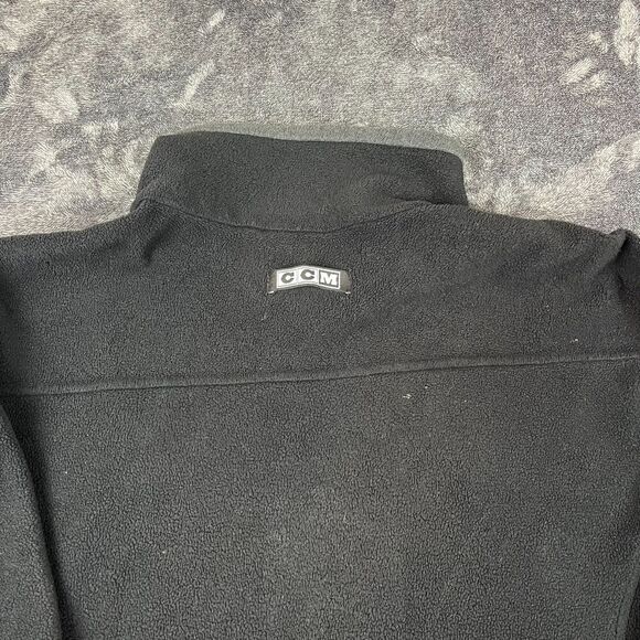 Vtg CCM Philadelphia Flyers NHL Full Zip Black Mock Neck Jacket Fleece M* - Picture 9 of 11